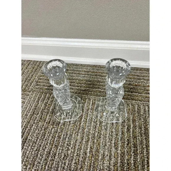 GORGEOUS Vintage Leaded Crystal Candlesticks 6" x 2.75" EXCELLENT CONDITION - Picture 6 of 12